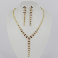 511169 Purple in Gold Necklace Set